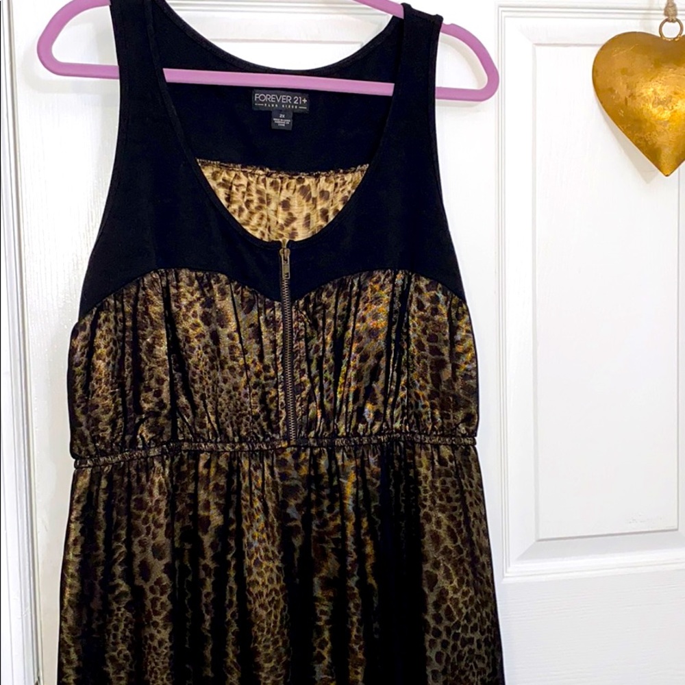 Forever 21 Cheetah Tule black and Brown Dress